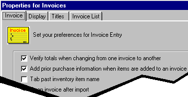 The Properties screen for an Invoice in ChefTec